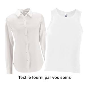 Impression directe quadri sur textile 100% coton fourni pas vos soins. INFORMATIONS OBLIGATOIRES à nous fournir avant livraison de vos textiles : Nombre de pièce par taille et référence - Nom de l'expéditeur - Jour de livraison programmé - Prévoir 1 ... 